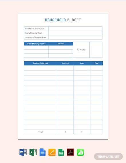 Zero Line Budget Template for Numbers   Free iWork Template