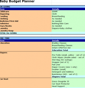 Baby Budget Planner   My Excel Templates