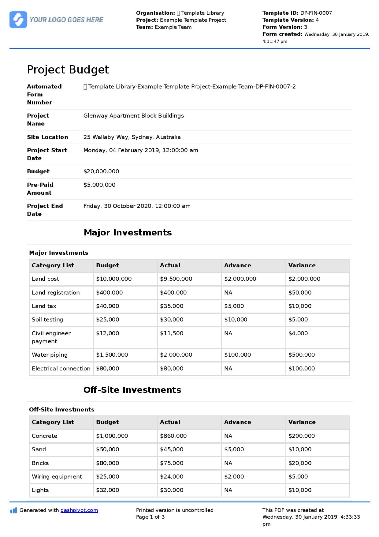 Construction Project Budget template (Better than excel and xls)