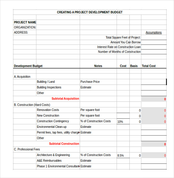 13+ Construction Budget Templates   Docs, PDF, Excel | Free 