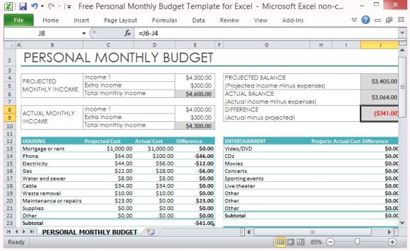 Simple Monthly Budget Template Excel from hairfad.com