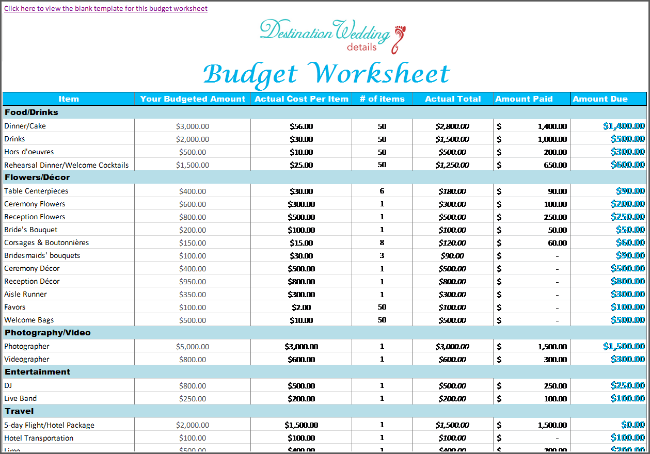 wedding planning excel templates   Sazak.mouldings.co