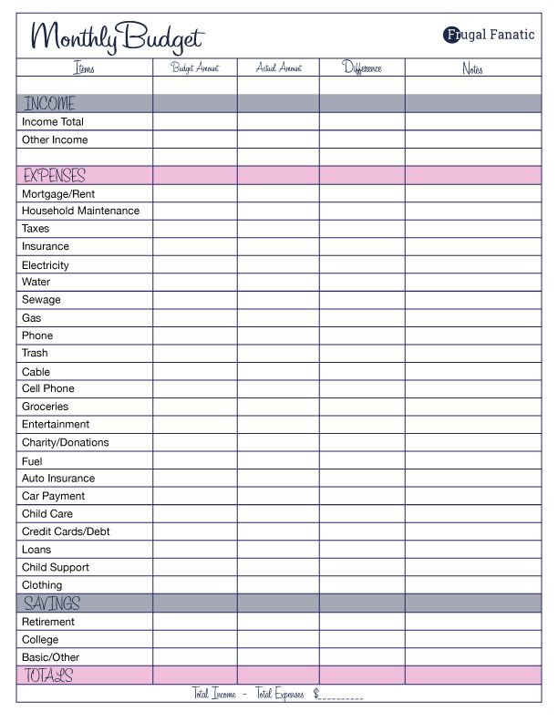 Free Monthly Budget Template | DIY Projects | Budgeting money 