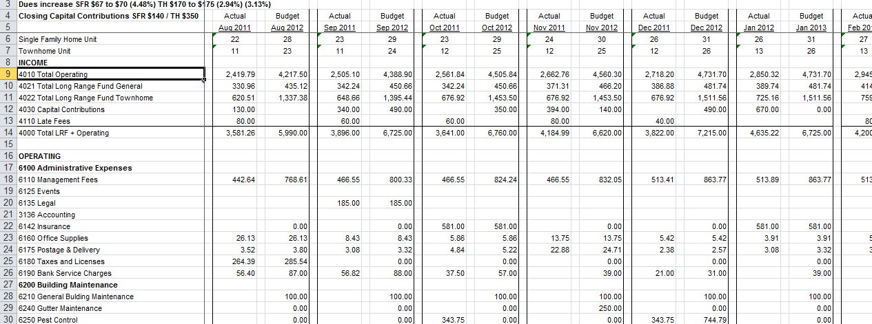 condo association budget template hoa accounting spreadsheet on 