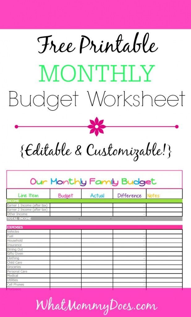 Cute Monthly Budget Printable – Free Editable Template | Money 