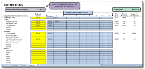 Excel Monthly Cash Flow Budget Spreadsheet (based upon Dave Excel Monthly Cash Flow Budget Spreadsheet (based upon Dave