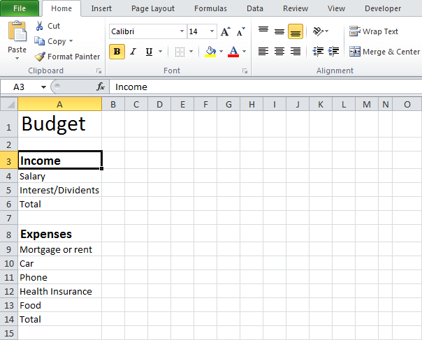 Monthly Budget Template With Percentage