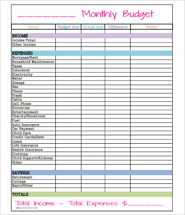 hatunugi.  Excel Personal Budget Template