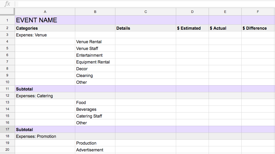 This Event Budget Template Will Make Planning So Much Easier