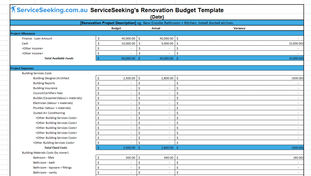 Renovation Budget Template | ServiceSeeking Blog