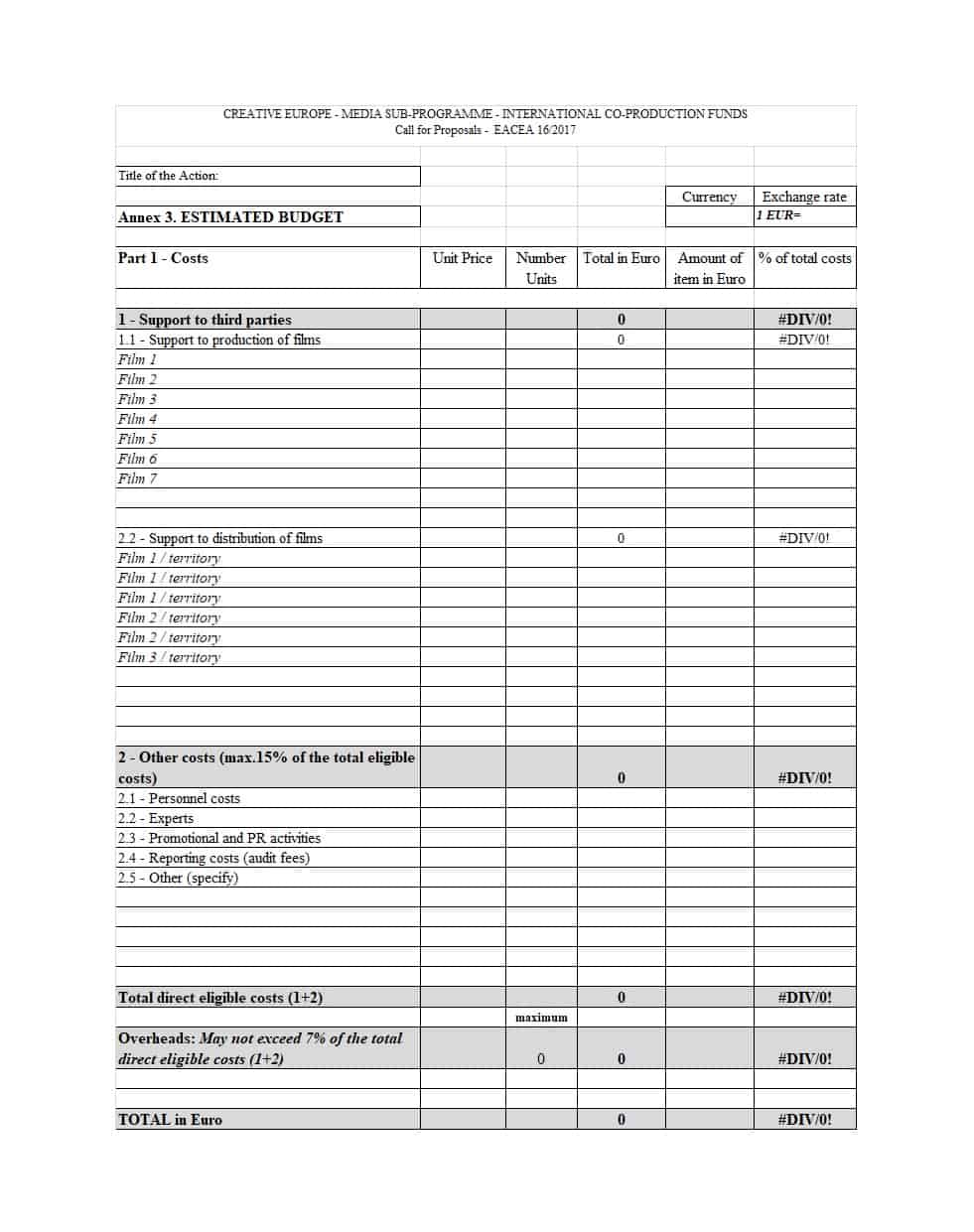 006 Film Budget Template Plan Wondrous Templates Excel Free Sample 