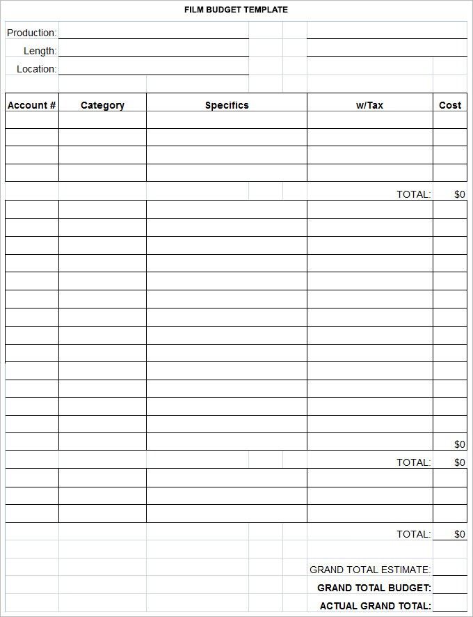 9+ Film Budget Templates   Word, Excel, PDF | Free & Premium Templates