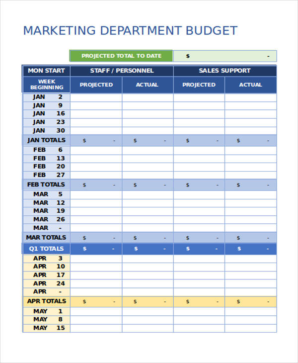 15+ Department Budget Templates   PDF, Word, Pages, Excel, Numbers 