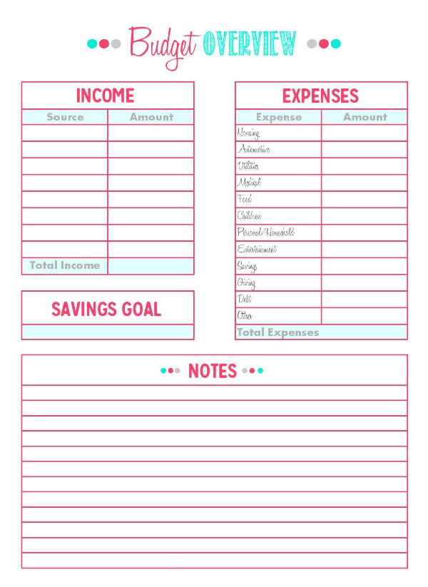 Family Binder Budgeting Printables   Clean and Scentsible