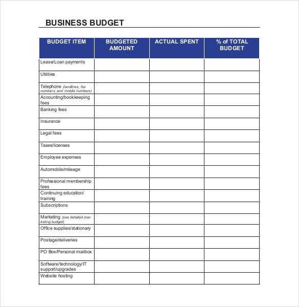 Small business Budget Templates | 10+ Free Xlsx, Doc & PDF 