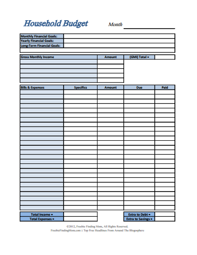 Household Budget Template: Free Download, Create, Edit, Fill and 