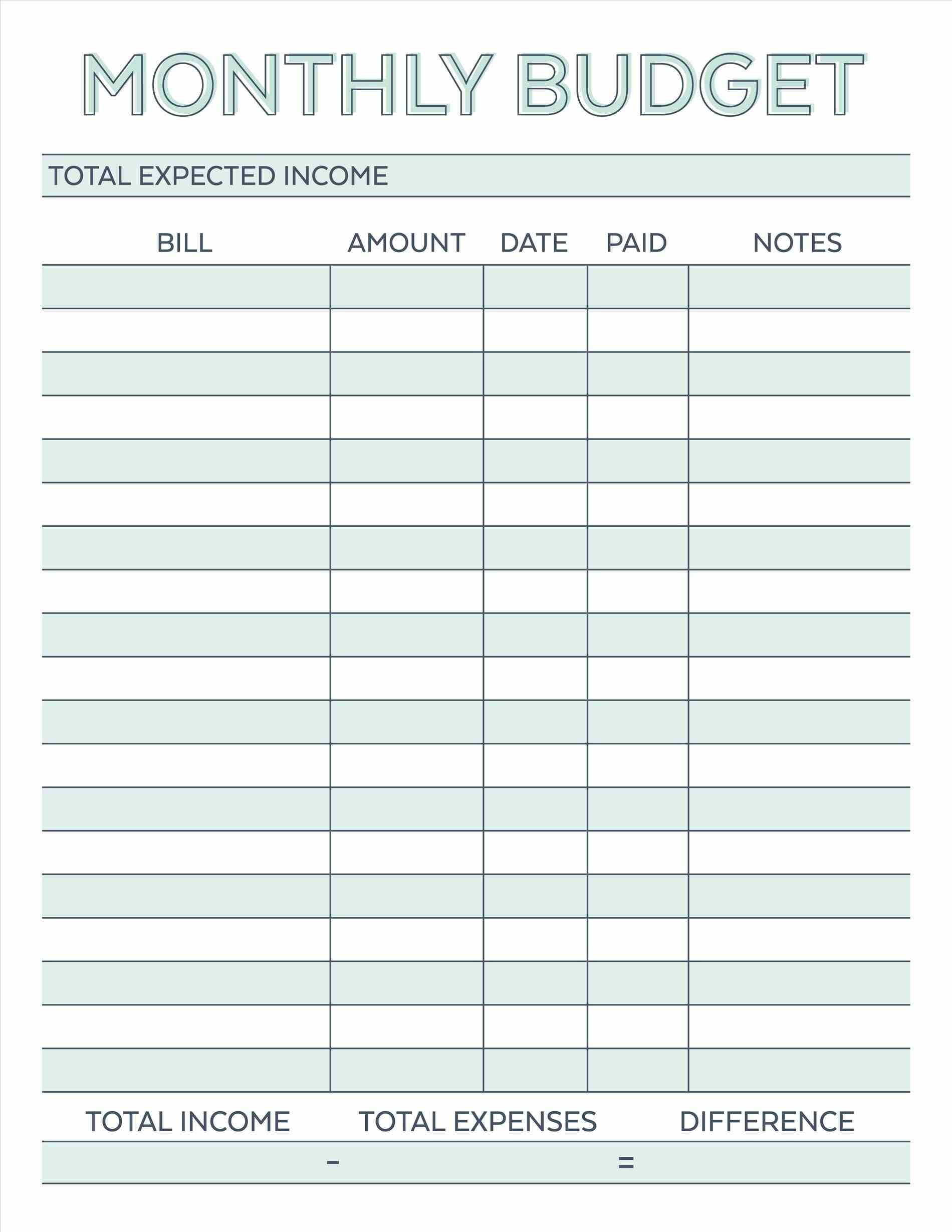 simple budget sheet printable   Sazak.mouldings.co
