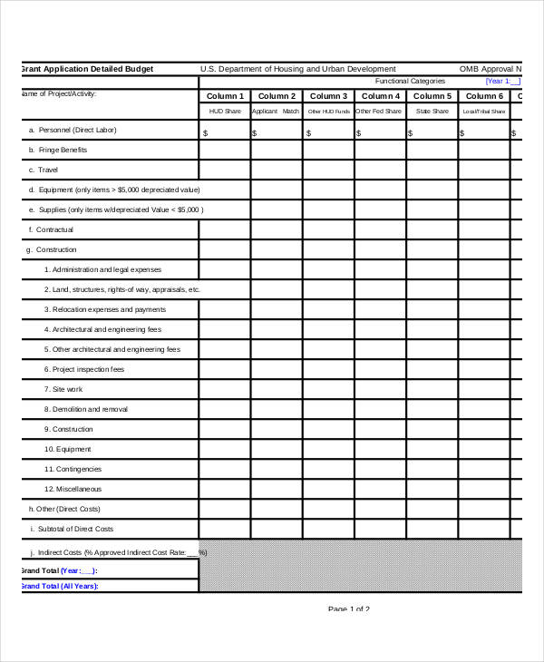 Grant Budget Template   10+ Free PDF, Word Documents Download 