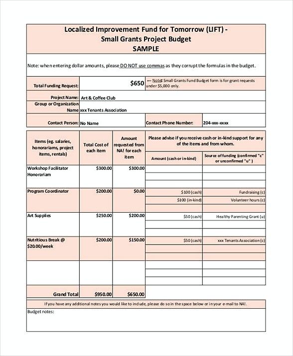 Small Grant Budget Template , Grant Budget Template , Grant Budget 