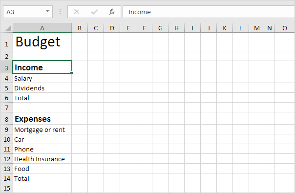 How to make a monthly budget template in Excel?
