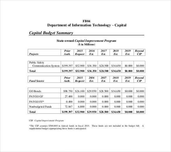 11+ IT Budget Template   Free Sample, Example, Format Download 