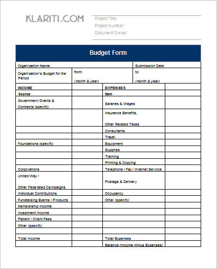 Microsoft Word Budget Template Template Creator