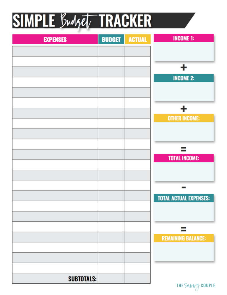 Simple Monthly Budget Tracker (Digital & Printable) | Printables 