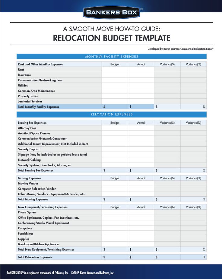 Moving Budget Template | Template Business