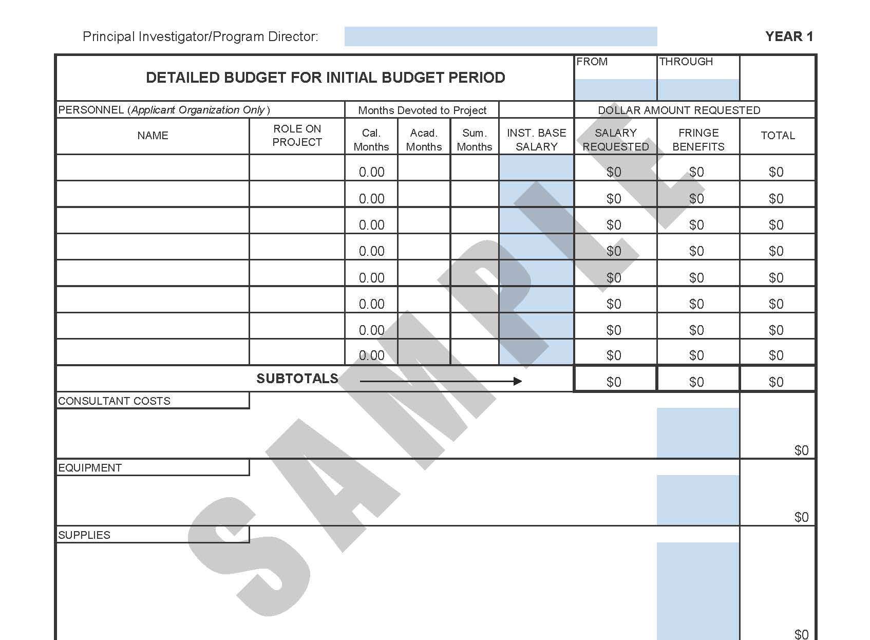 Modified Total Direct Costs Nih