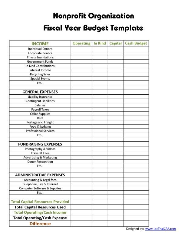 Non Profit Budget Template | template | Budget spreadsheet, Home 