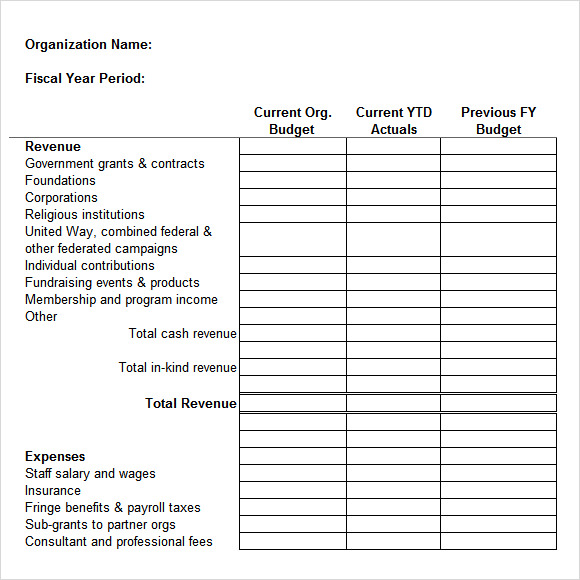 9+ Non Profit Budget Templates   Word, PDF, Excel