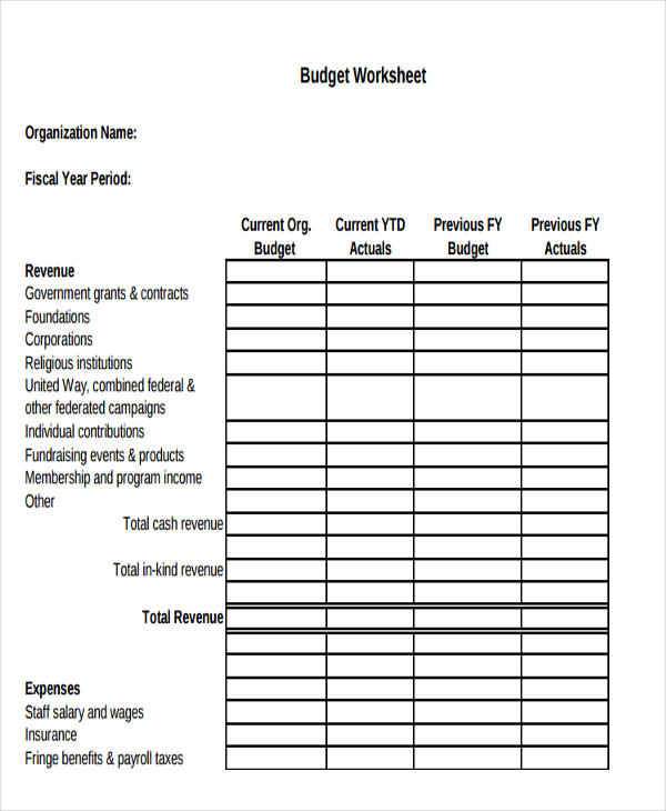 12+ Non Profit Budget Templates   Word, PDF, Excel, Google Docs 