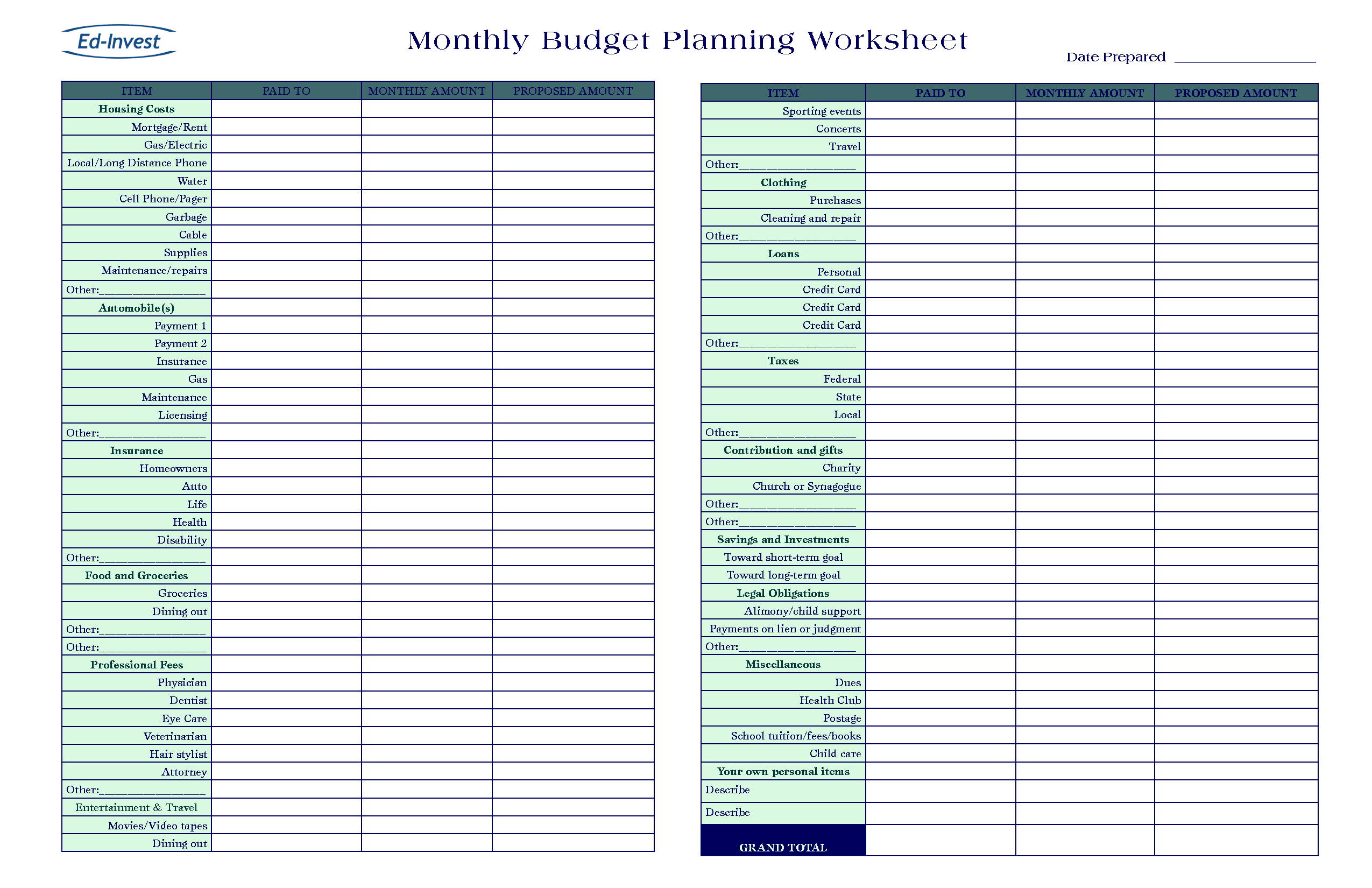 free household budget spreadsheet Excel Expense Tracking Templates