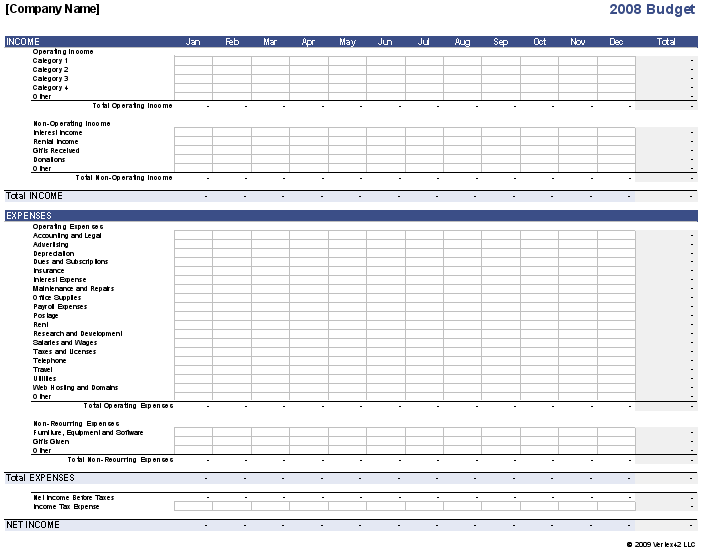 Business Budget Template for Excel   Budget your Business Expenses