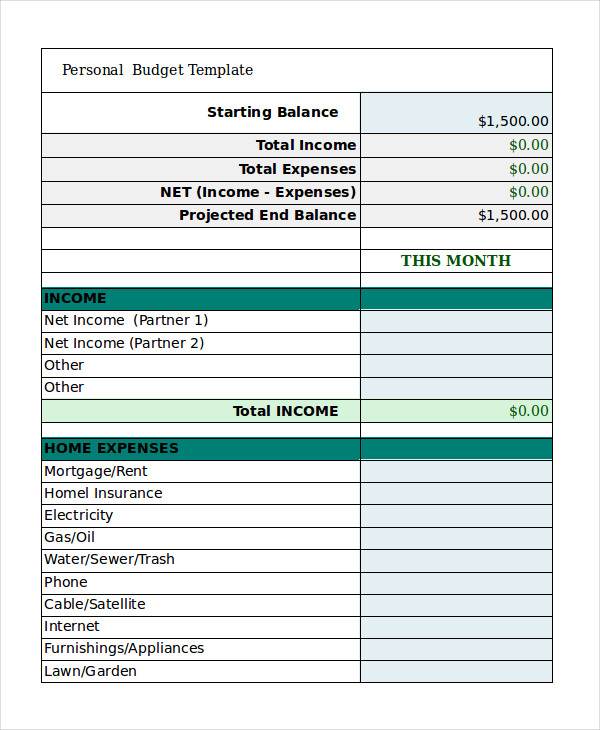 Free Excel Personal Budget Template from hairfad.com