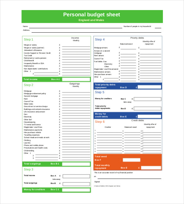 Personal Budget Spreadsheet | Free Template for Excel