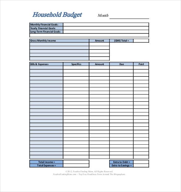 Home Budget Template Format , Simple Personal Budget Template 