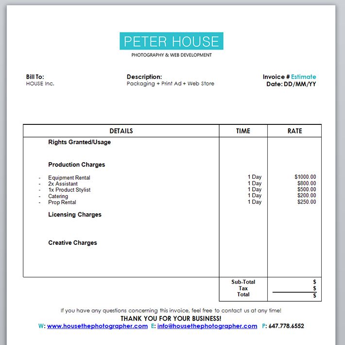 The Guide To Pricing Commercial Photography Part 2: Production 