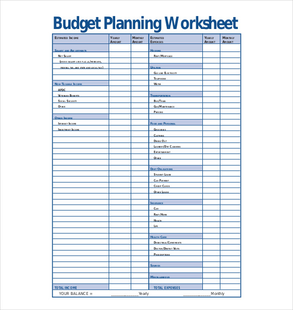 16+ Budget Planner Templates   Free Sample, Example, Format 
