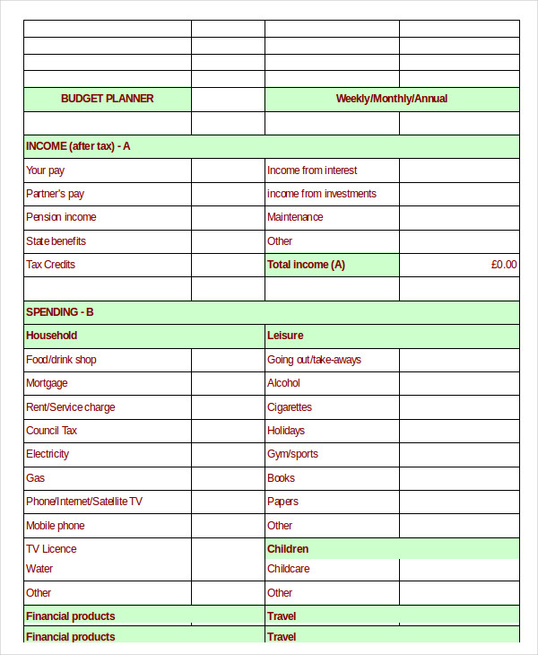 hatunugi.  6/119   Excel Personal Budget Template