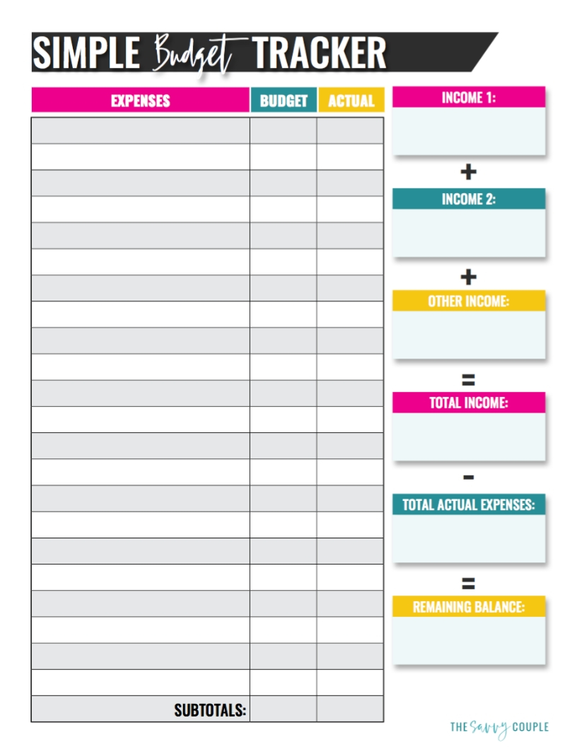 Free Printable Family Budget Worksheets | Budgeting Hacks 