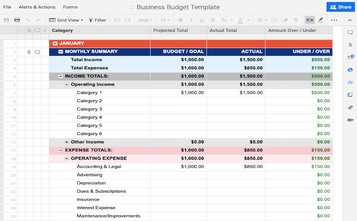 Free Budget Templates in Excel | Smartsheet