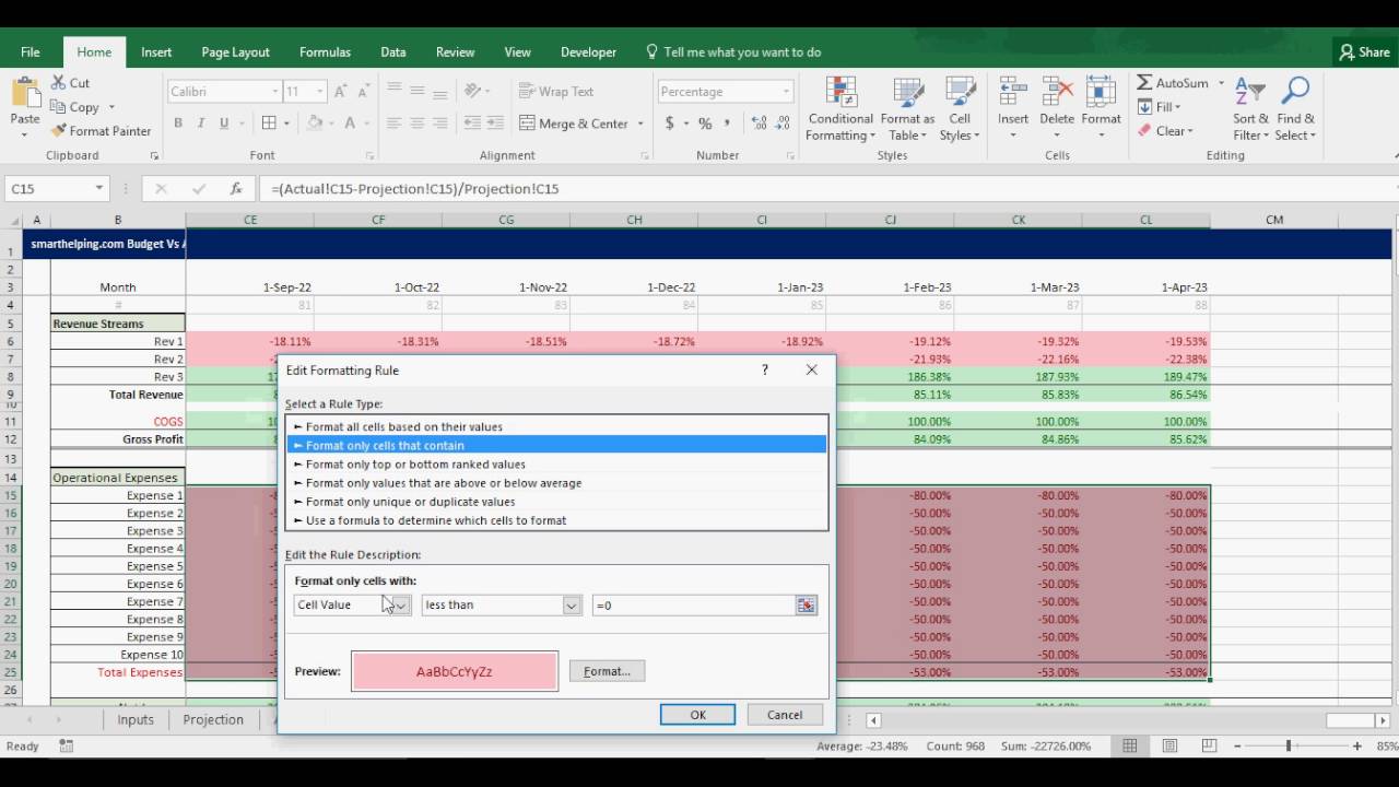 Excel Budget Vs. Actual Monthly Tracking Template   YouTube