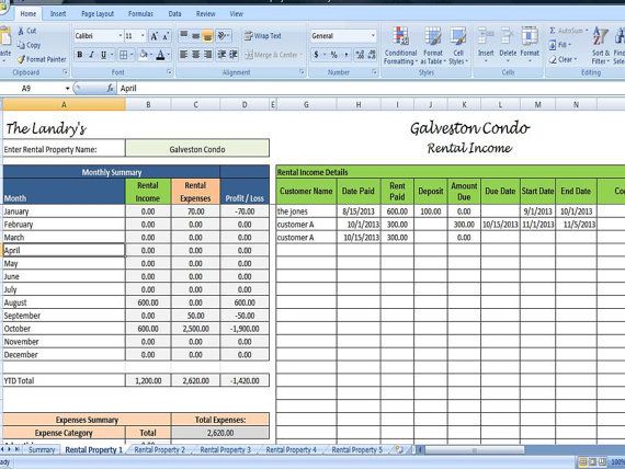 property budget template landlords spreadsheet template rent and 
