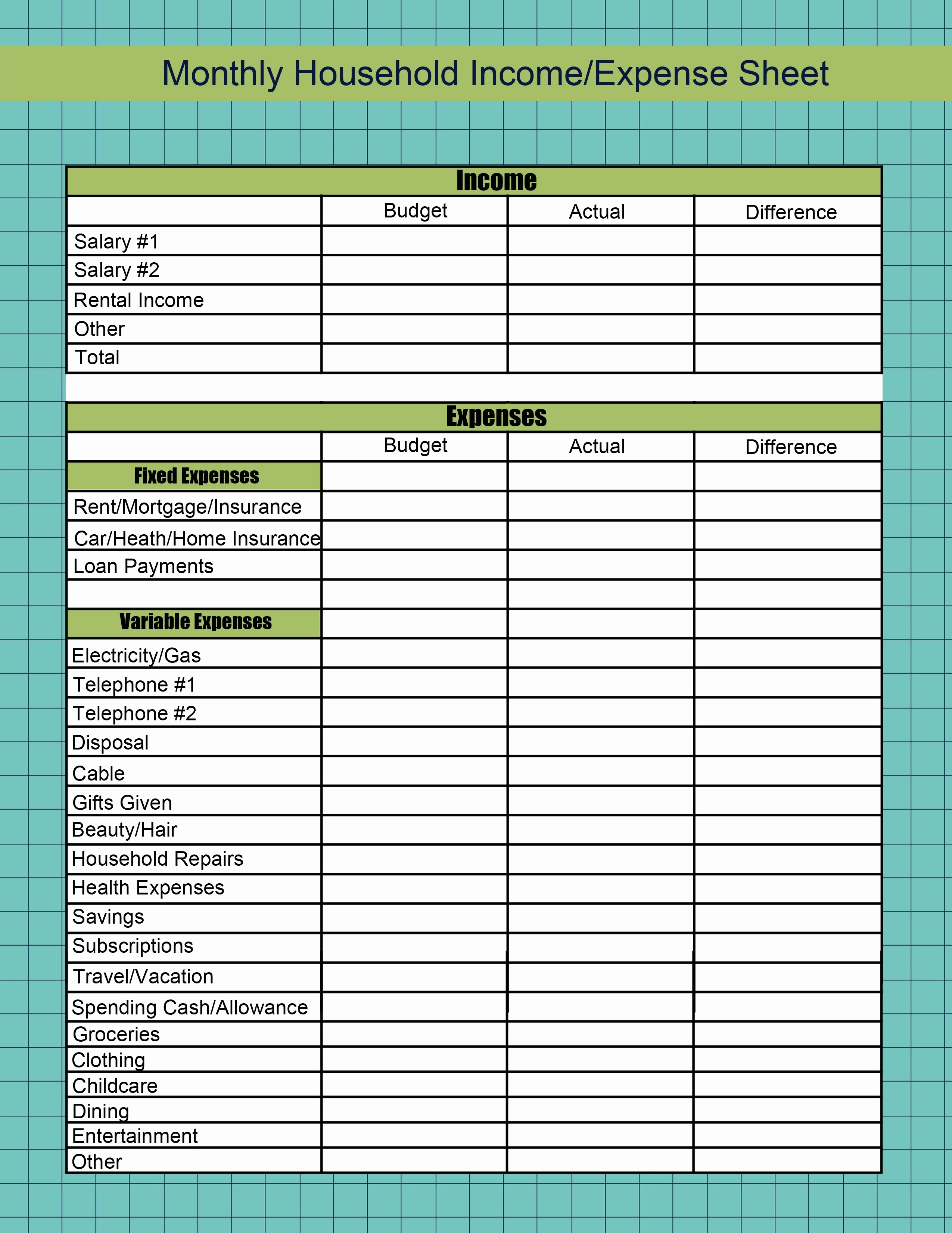 Rental Property Budget Spreadsheet Income And Nses Nse Debt 