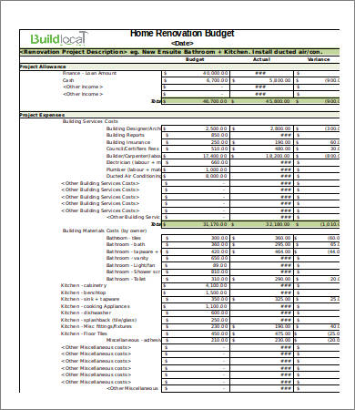 12+ Sample Renovation Budget Templates PDF, Docs | Free 12+ Sample Renovation Budget Templates PDF, Docs | Free
