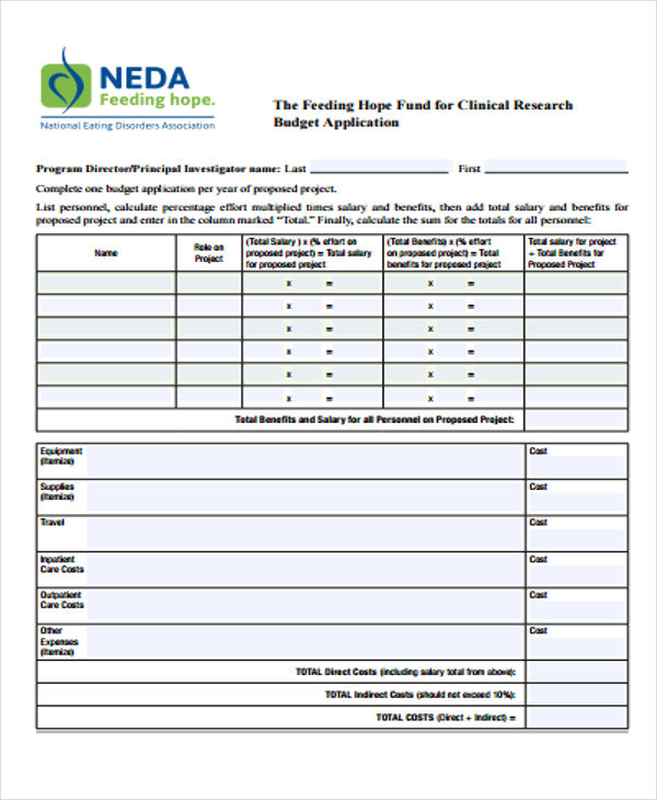 9+ Research Budget Templates   Word, PDF | Free & Premium Templates