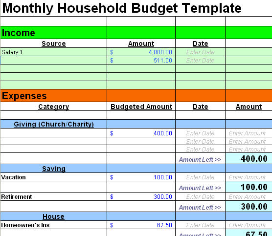 Free Sample Budget Spreadsheet   Leave Debt Behind