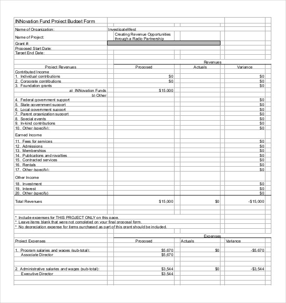 project budget template 6. | Templates | Budget template, Sample 
