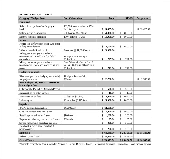 17+ Project Budget Templates   Docs, PDF, Excel | Free & Premium 